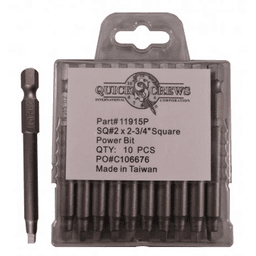 #2 x 2-3/4" Square Drive Power Bit (10/Box)