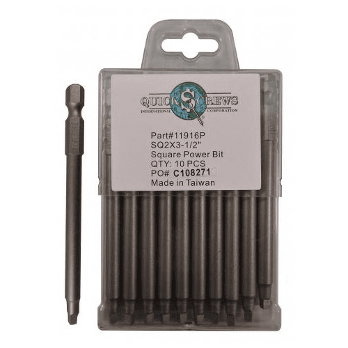 #2 x 3-1/2" Square Drive Power Bit (10/Box)