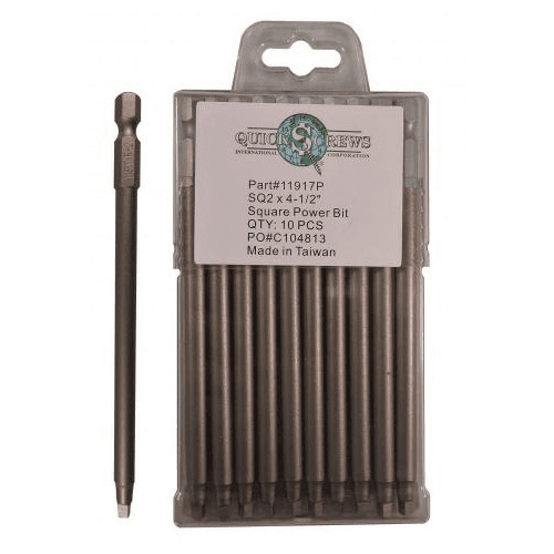 #2 x 4-1/2" Square Drive Power Bit (10/Box)