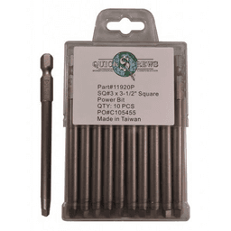 #3 x 3-1/2" Square Drive Power Bit (10/Box)