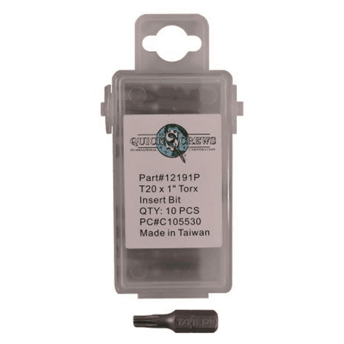 T20 x 1" Torx Drive Insert Bit (10/Box)