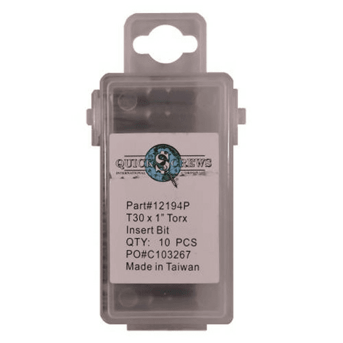 T30 x 1" Torx Drive Insert Bit (10/Box)