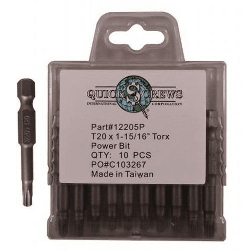 T20 x 1-15/16" Torx Drive Power Bit (10/Box)