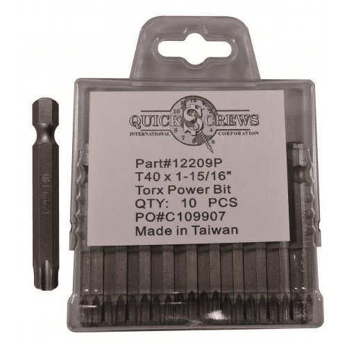 T40 x 1-15/16" Torx Drive Power Bit (10/Box)