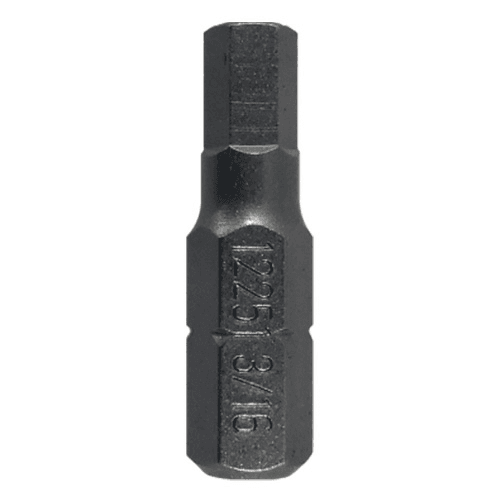 1" Hex Tamper Proof Drive Insert Bit, 3/16" Shank (100/Pack)