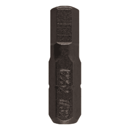 1" Hex Tamper Proof Drive Insert Bit, 7/32" Shank (100/Pack)