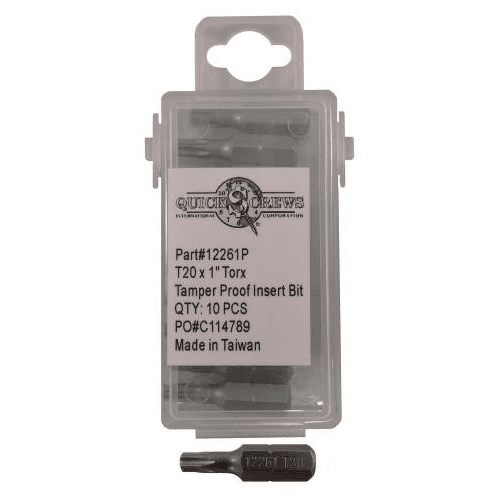 T20 x 1" Torx Tamper Proof Drive Insert Bit (10/Box)