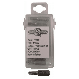 T20 x 1" Torx Tamper Proof Drive Insert Bit (10/Box)