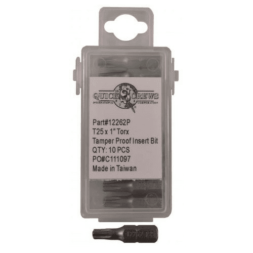T25 x 1" Torx Tamper Proof Drive Insert Bit (10/Box)