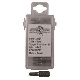 T25 x 1" Torx Tamper Proof Drive Insert Bit (10/Box)