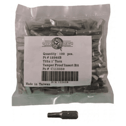 T27 x 1" Torx Tamper Proof Drive Insert Bit (100/Pack)