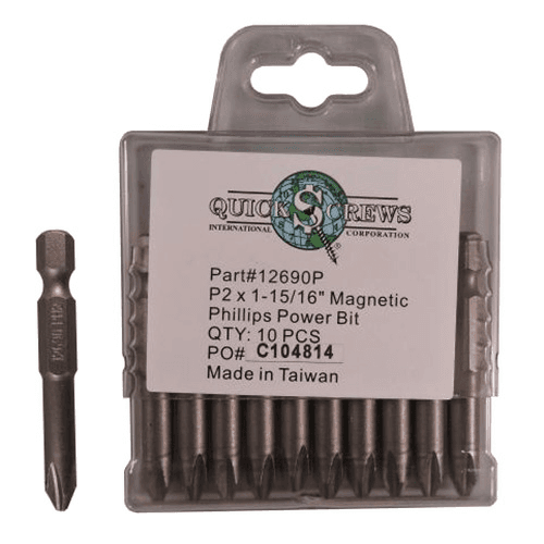 #2 x 1-15/16" Phillips Drive Magnetic Power Bit (10/Box)