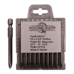 #2 x 2-3/4" Phillips Drive Magnetic Power Bit (10/Box)