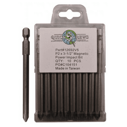 #2 x 3-1/2" Phillips Drive Magnetic Power Impact Bit (10/Box)