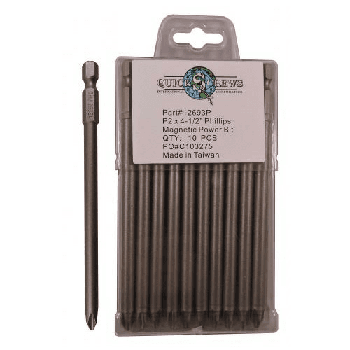 #2 x 4-1/2" Phillips Drive Magnetic Power Bit (10/Box)