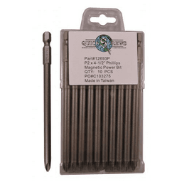 #2 x 4-1/2" Phillips Drive Magnetic Power Bit (10/Box)