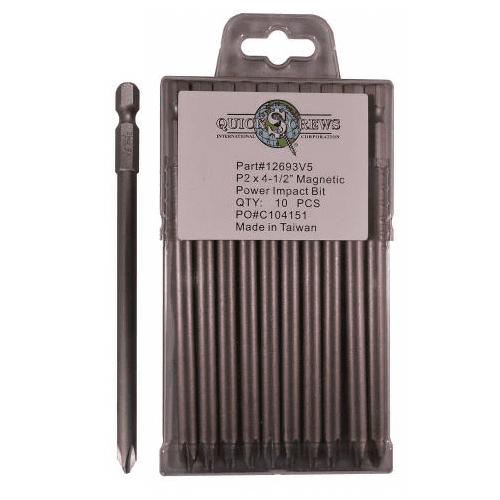 #2 x 4-1/2" Phillips Drive Magnetic Power Impact Bit (10/Box)
