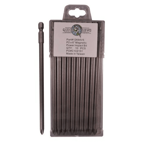 #2 x 6" Phillips Drive Magnetic Power Impact Bit (10/Box)
