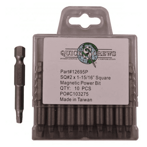 #2 x 1-15/16" Square Drive Magnetic Power Bit (10/Box)