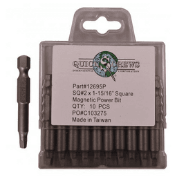 #2 x 1-15/16" Square Drive Magnetic Power Bit (10/Box)