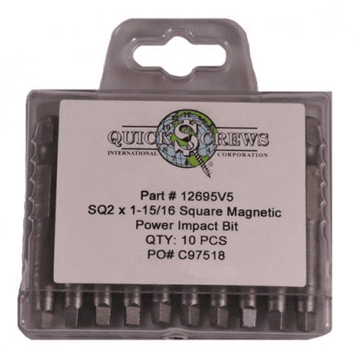 #2 x 1-15/16" Square Drive Magnetic Power Impact Bit (10/Box)