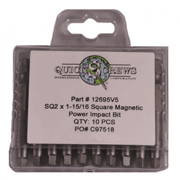 #2 x 1-15/16" Square Drive Magnetic Power Impact Bit (10/Box)