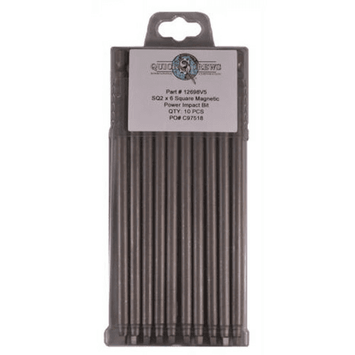 #2 x 6" Square Drive Magnetic Power Impact Bit (10/Box)