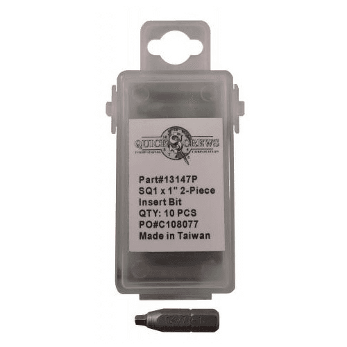 #1 x 1" 2-Piece Square Drive Insert Bit (10/Box)