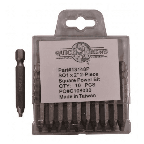 #1 x 2" 2-Piece Square Drive Power Bit (10/Box)