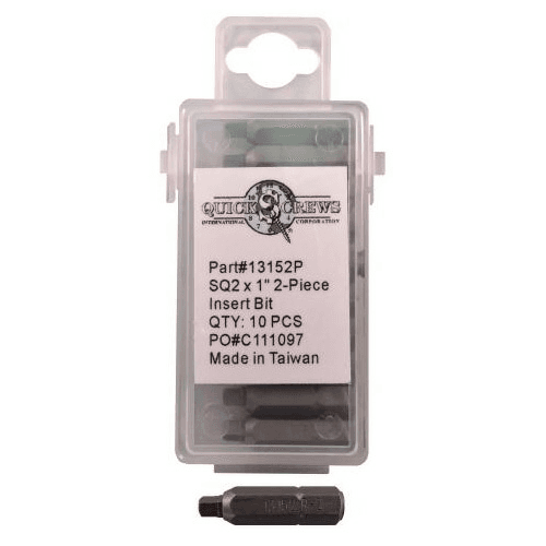 #2 x 1" 2-Piece Square Drive Insert Bit (10/Box)