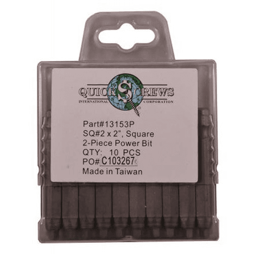 #2 x 2" 2-Piece Square Drive Power Bit (10/Box)