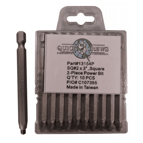 #2 x 3" 2-Piece Square Drive Power Bit (10/Box)