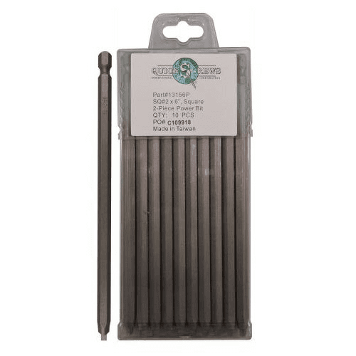 #2 x 6" 2-Piece Square Drive Power Bit (10/Box)