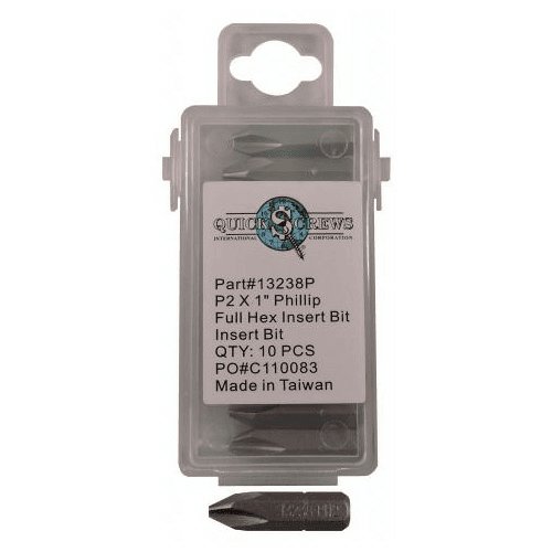 #2 x 1" Phillips Drive Insert Bit (10/Box)