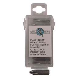 #2 x 1" Phillips Drive Insert Bit (10/Box)