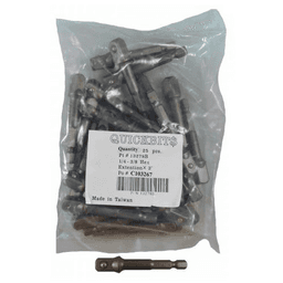3" Hex Drive Extension Bit, 1/4" - 3/8" Shank (25/Pack)