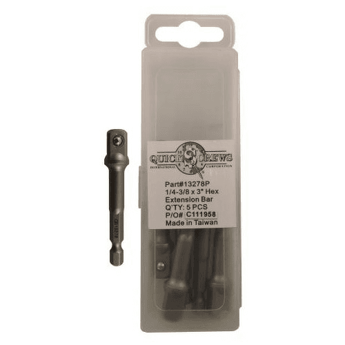 3" Hex Drive Extension Bit, 1/4" - 3/8" Shank (5/Pack)