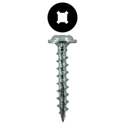 #7 x 1" Round Washer Head Compact Hinge Screws, Square/Phillips Drive Coarse Thread and Type 17 Auger Point, Zinc, Box of Hundred by Quickscrews
