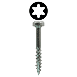 #7 x 1-1/4" Modified Pan Head Face Frame/Pocket-Hole Screws, Torx Drive Hi-Low Thread and Type 17 Auger Point, Zinc, Box of Hundred by Quickscrews