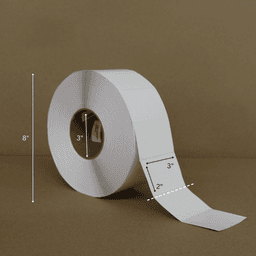 3" x 2" Direct Thermal Label, 3000 Labels/Roll