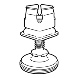 RVS15 Metal Leveler for Tube Standard/Leg, Zinc/White Nylon Finish