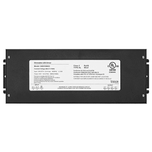 T624 288W Wall Dimmable Hardwire Power Supply, 11-15/16", Black