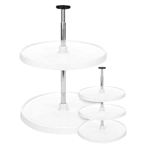 3001 18" Full-Circle Lazy Susan Tray (No Hardware), White, Bulk (12 Trays)