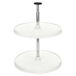 18" Full-Circle 2 Tray Value Line Lazy Susan, White