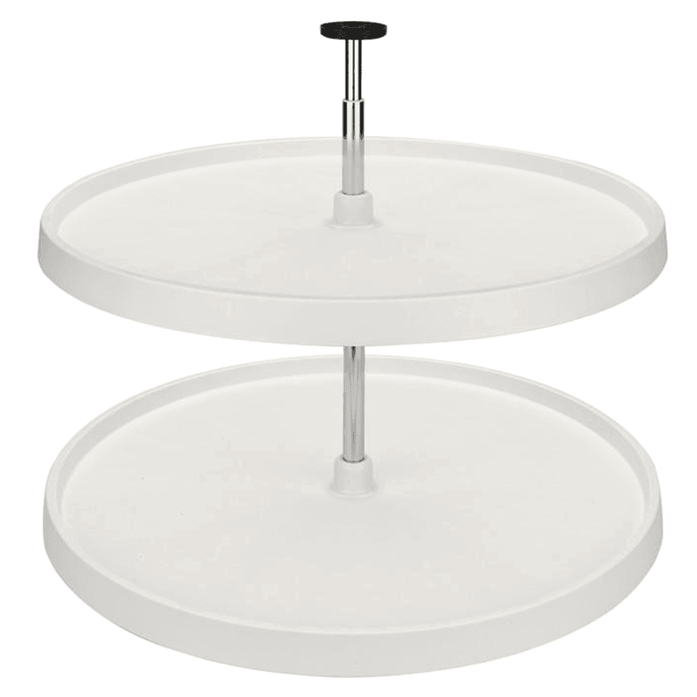 28" Full-Circle 2 Tray Value Line Lazy Susan, White