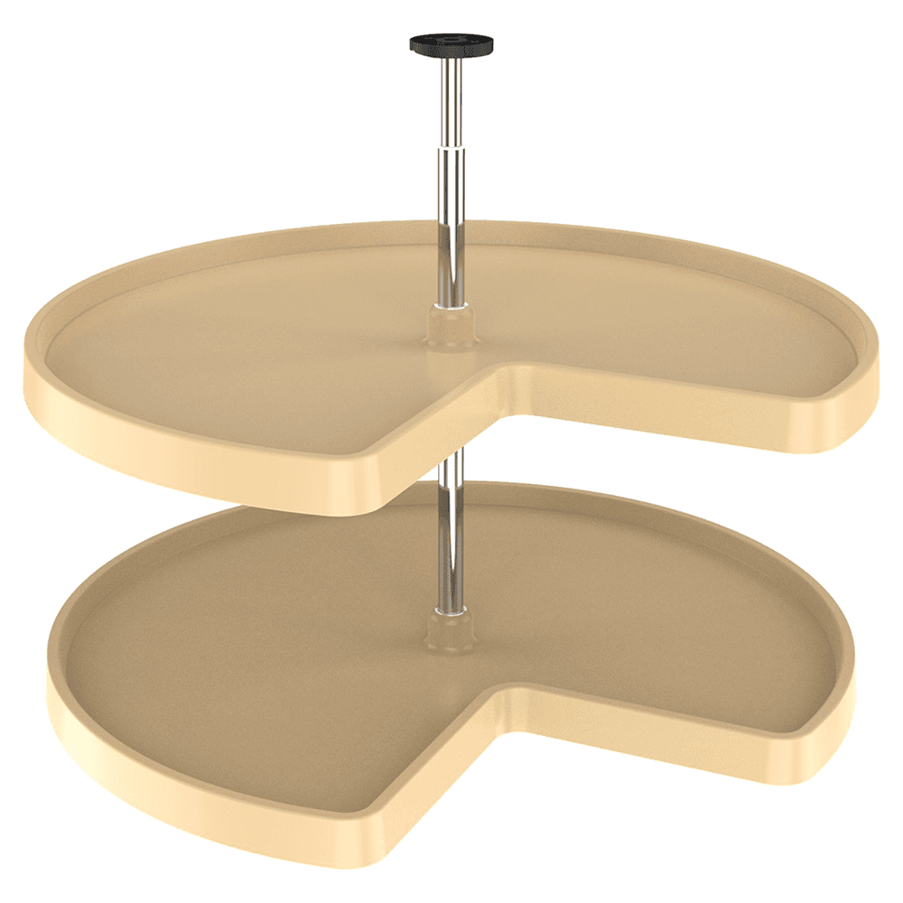 Value Line 32" Kidney 2 Tray Lazy Susan, Almond