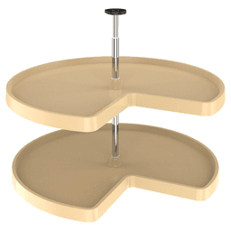 Value Line 32" Kidney 2 Tray Lazy Susan, Almond