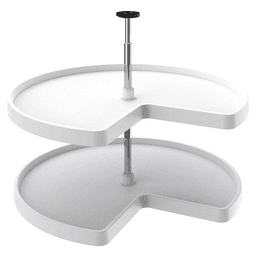 32" Kidney 2 Tray Value Line Lazy Susan, White