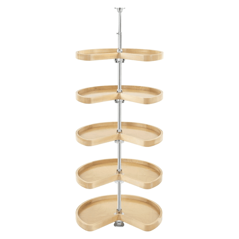 4465 24" Kidney 5 Tray Lazy Susan, Natural Maple