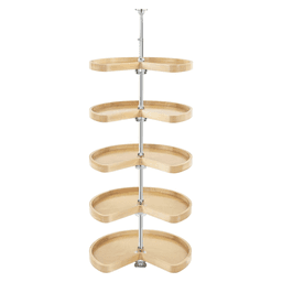 4465 24" Kidney 5 Tray Lazy Susan, Natural Maple